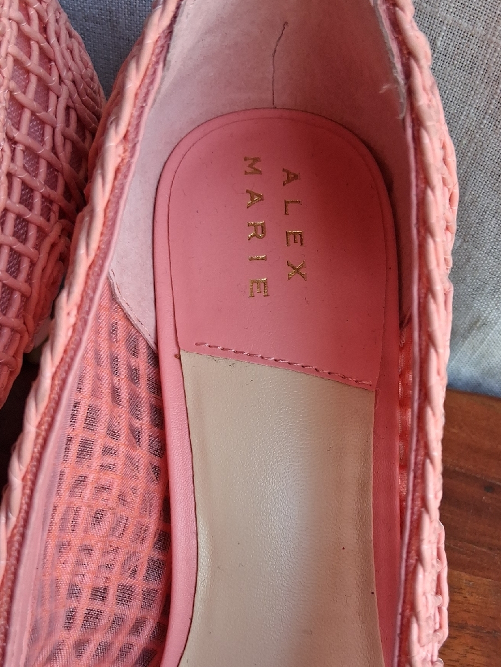 Alex Marie Pink Woven Pointed-Toe Heels with Buckle 8.5 - Picture 4 of 14
